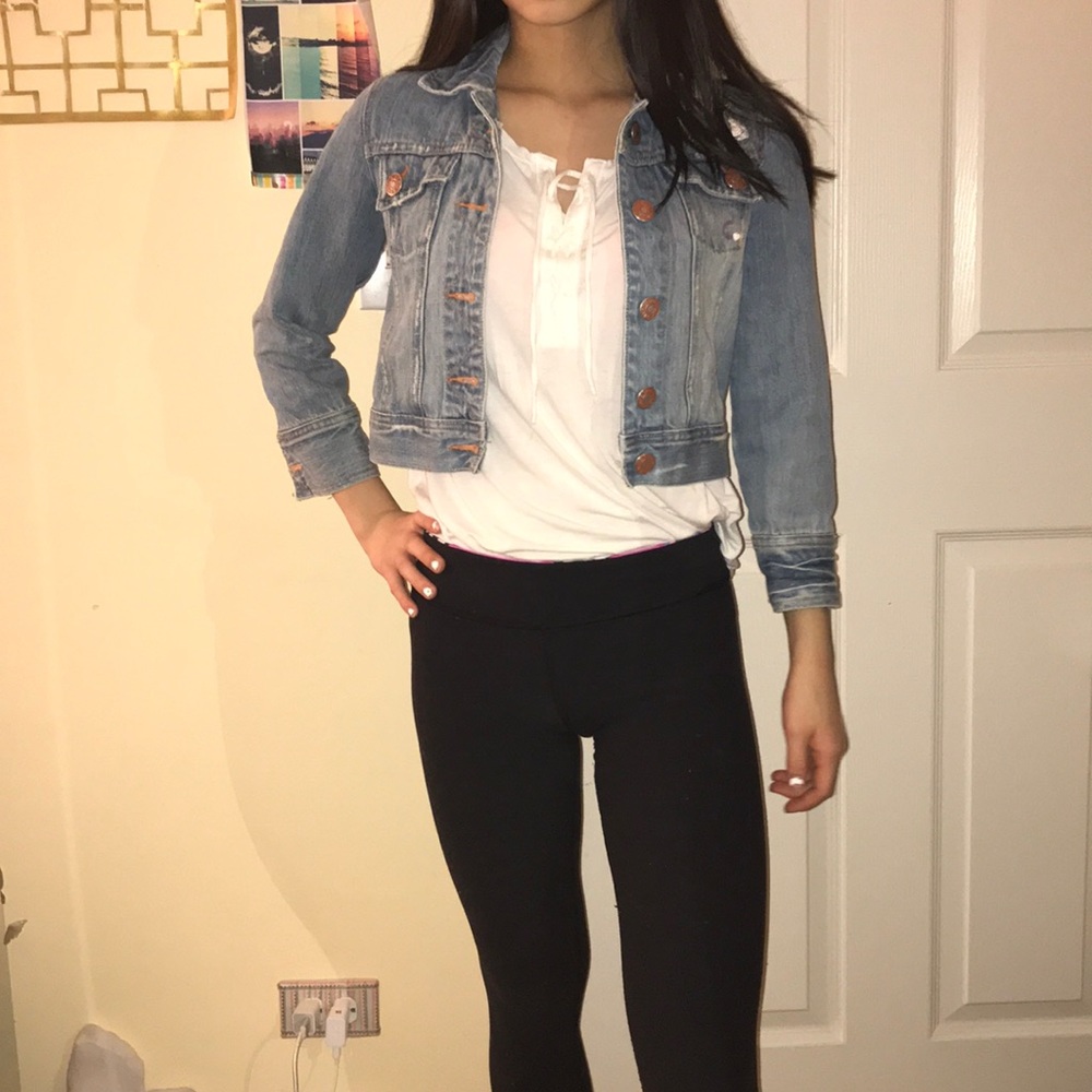 Distressed patchwork denim jacket